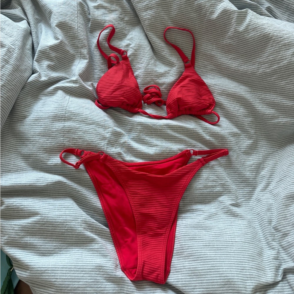 La Hearts Red Bikini Set
